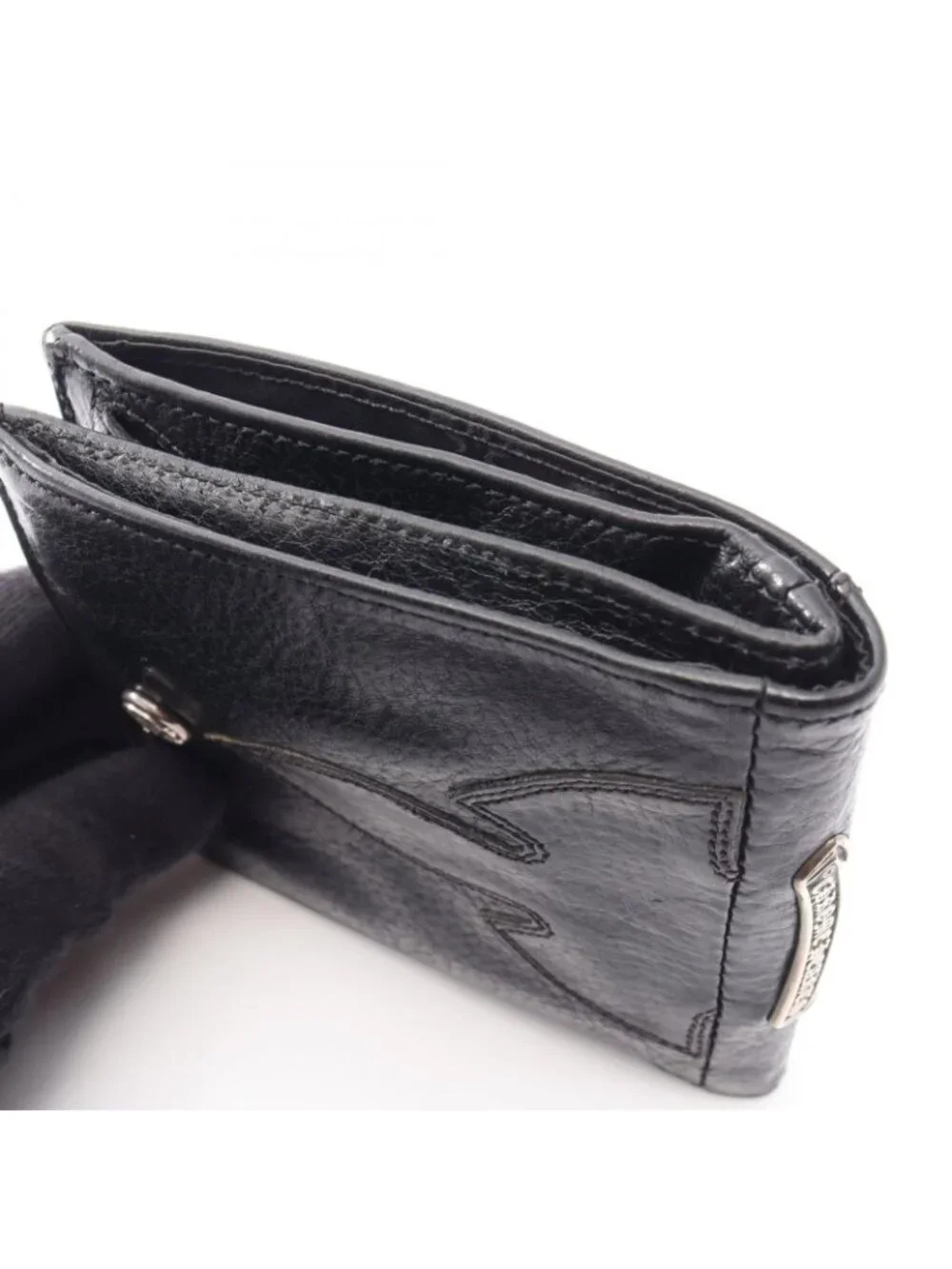 Chrome Hearts Bifold Wallet Cashing in Flare Ani Horse Shoe Button Leather